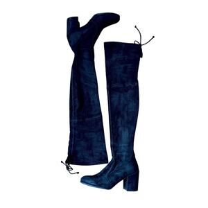 Stuart Weitzman Tieland Black Suede Over the Knee Boots